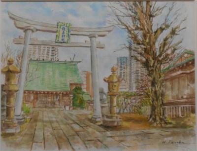 佃島・住吉神社（水彩）の画像