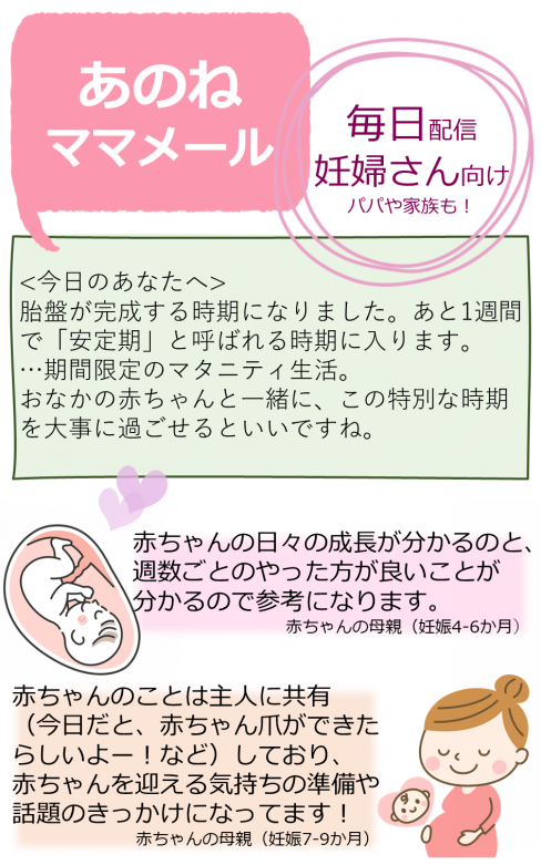 あのねママメールは、妊娠中の女性におすすめです。