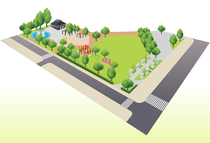 月島第二児童公園内 「平和の広場」（イラスト）　画像