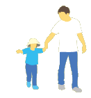 月島地域の親子二人