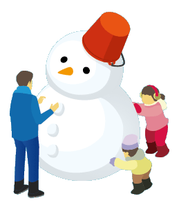 京橋地域の雪だるま